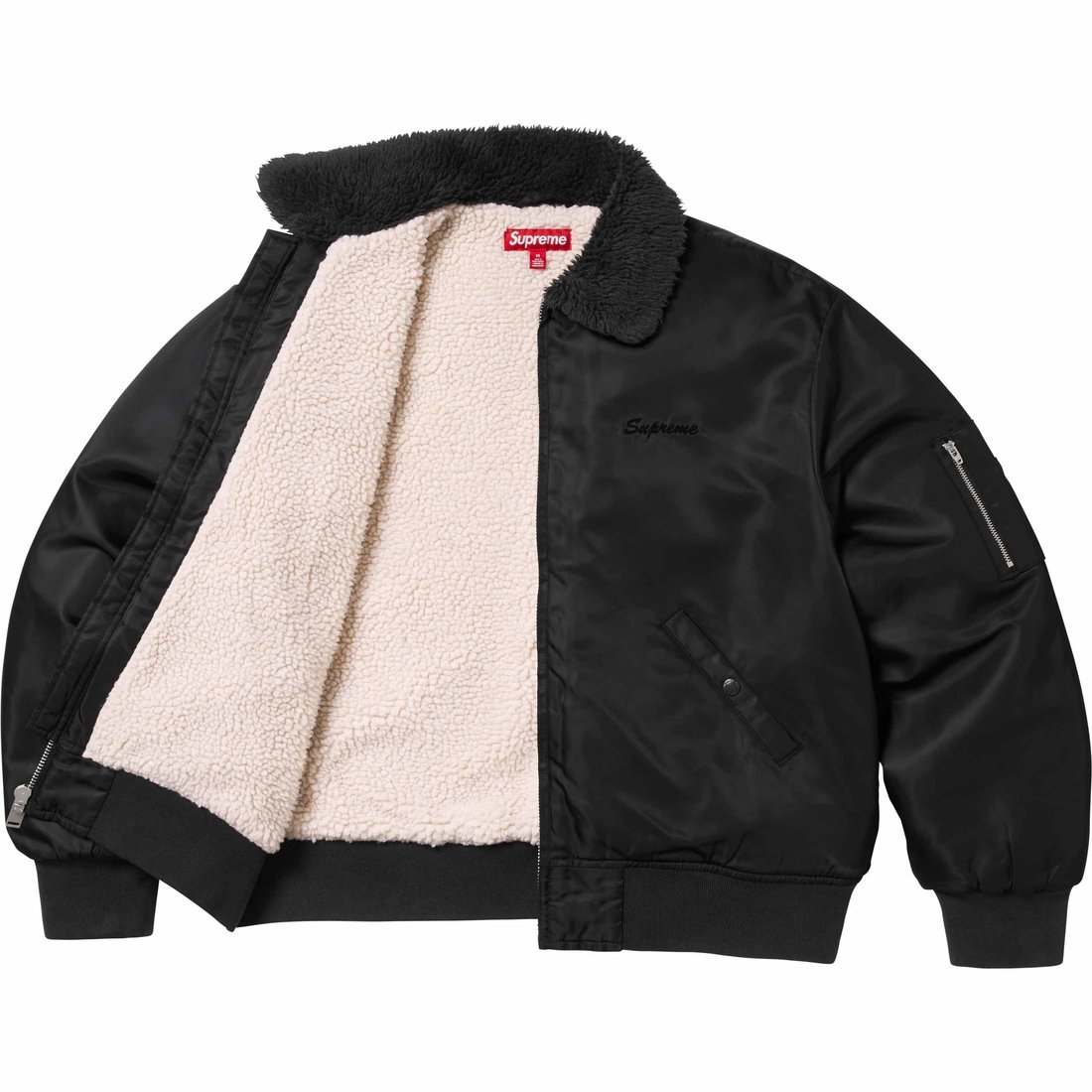 Supreme AOI Nylon Bomber Jacket (SS25) - Black - $328