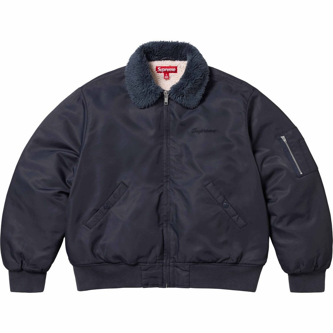Supreme AOI Nylon Bomber Jacket (SS25) - Navy - $328