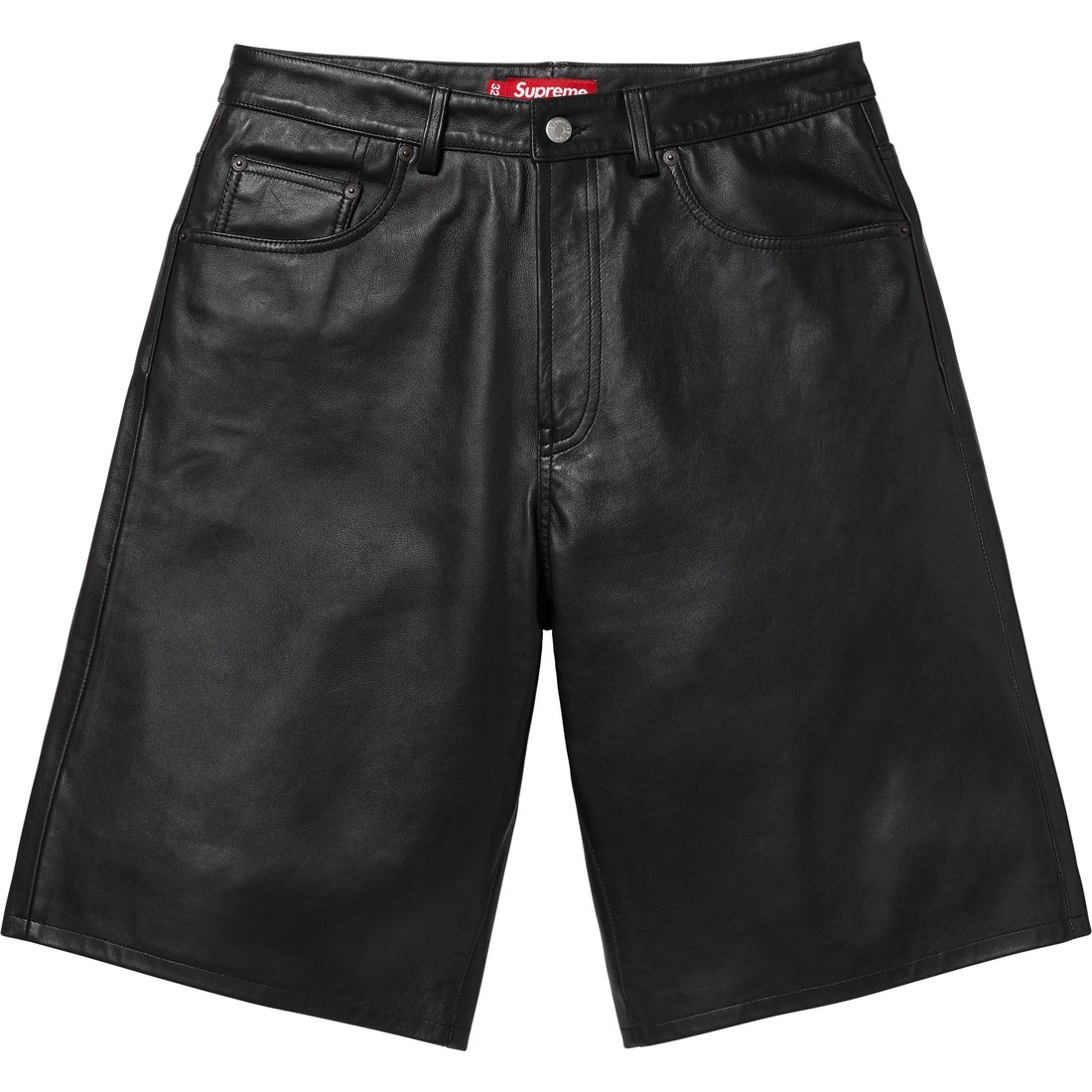 Supreme Baggy Leather Short (SS25) - Black - $298