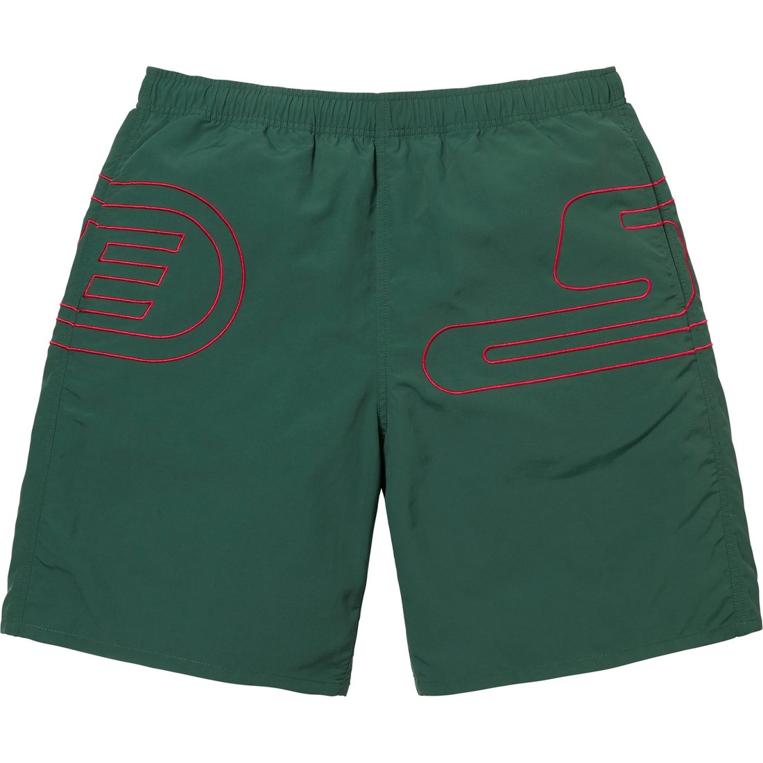 Supreme Big Logo Nylon Short (SS25) - Dark Green - $110