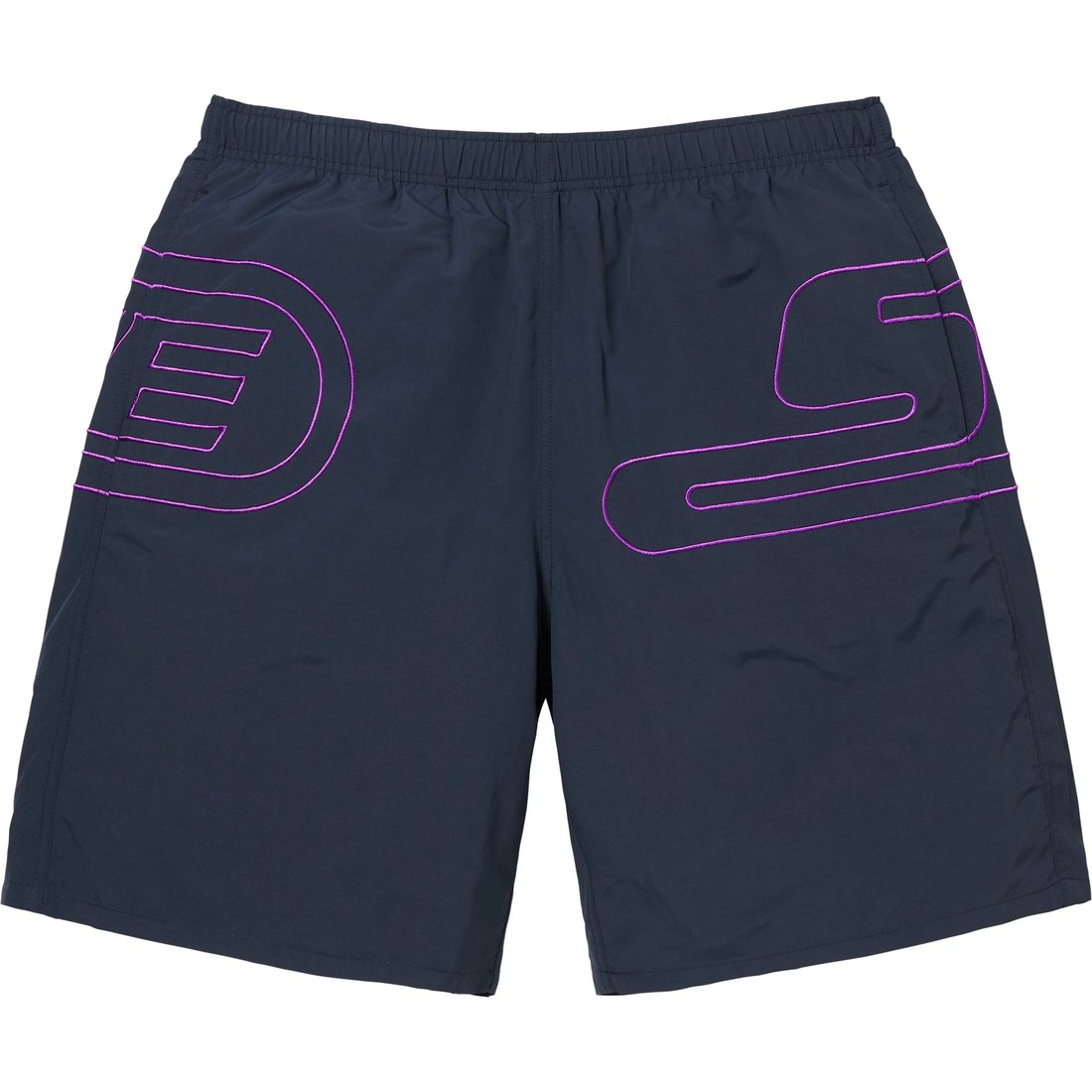 Supreme Big Logo Nylon Short (SS25) - Navy - $110