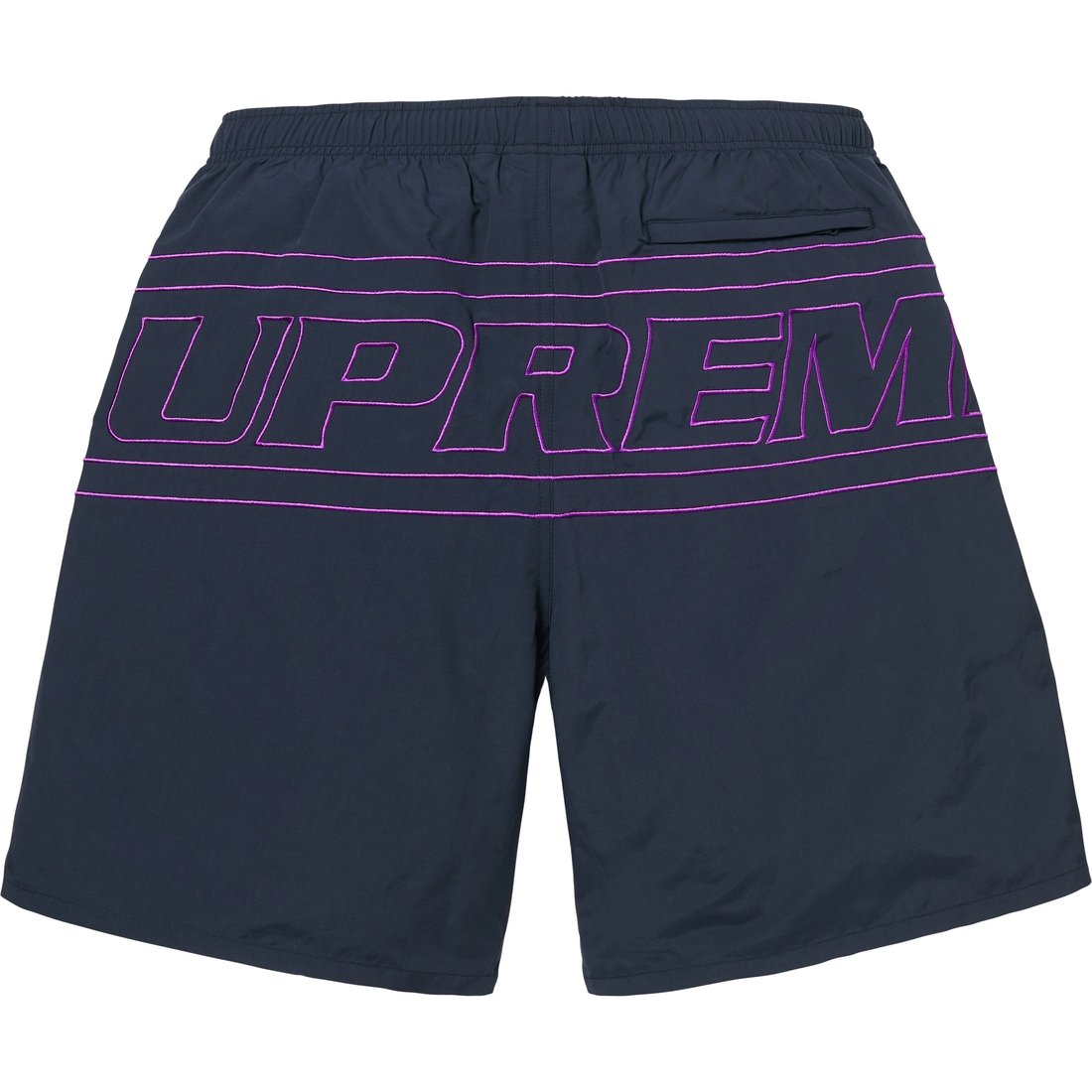 Supreme Big Logo Nylon Short (SS25) - Navy - $110