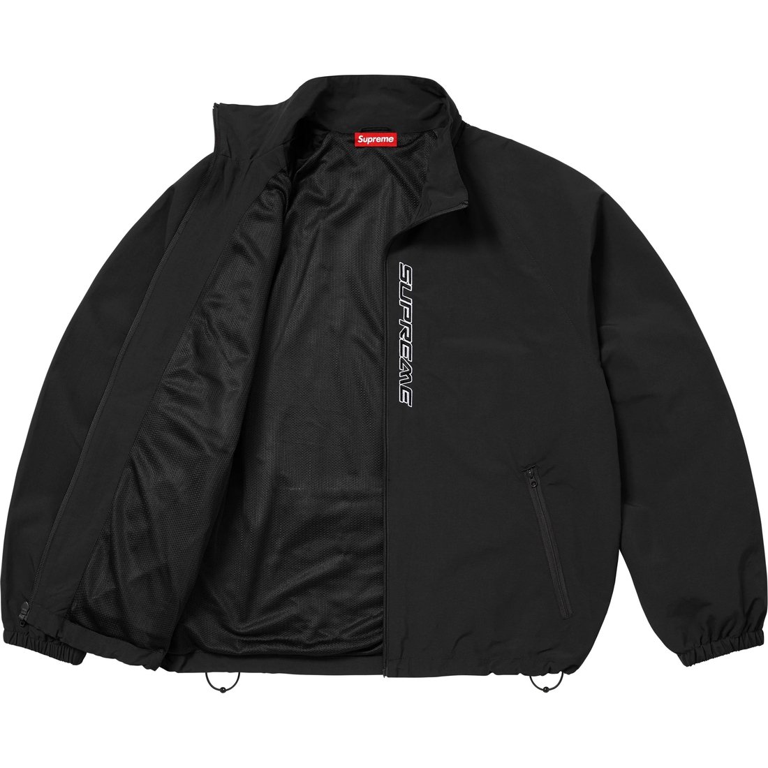 Supreme Contrast Zip Track Jacket (SS25) - Black - $158