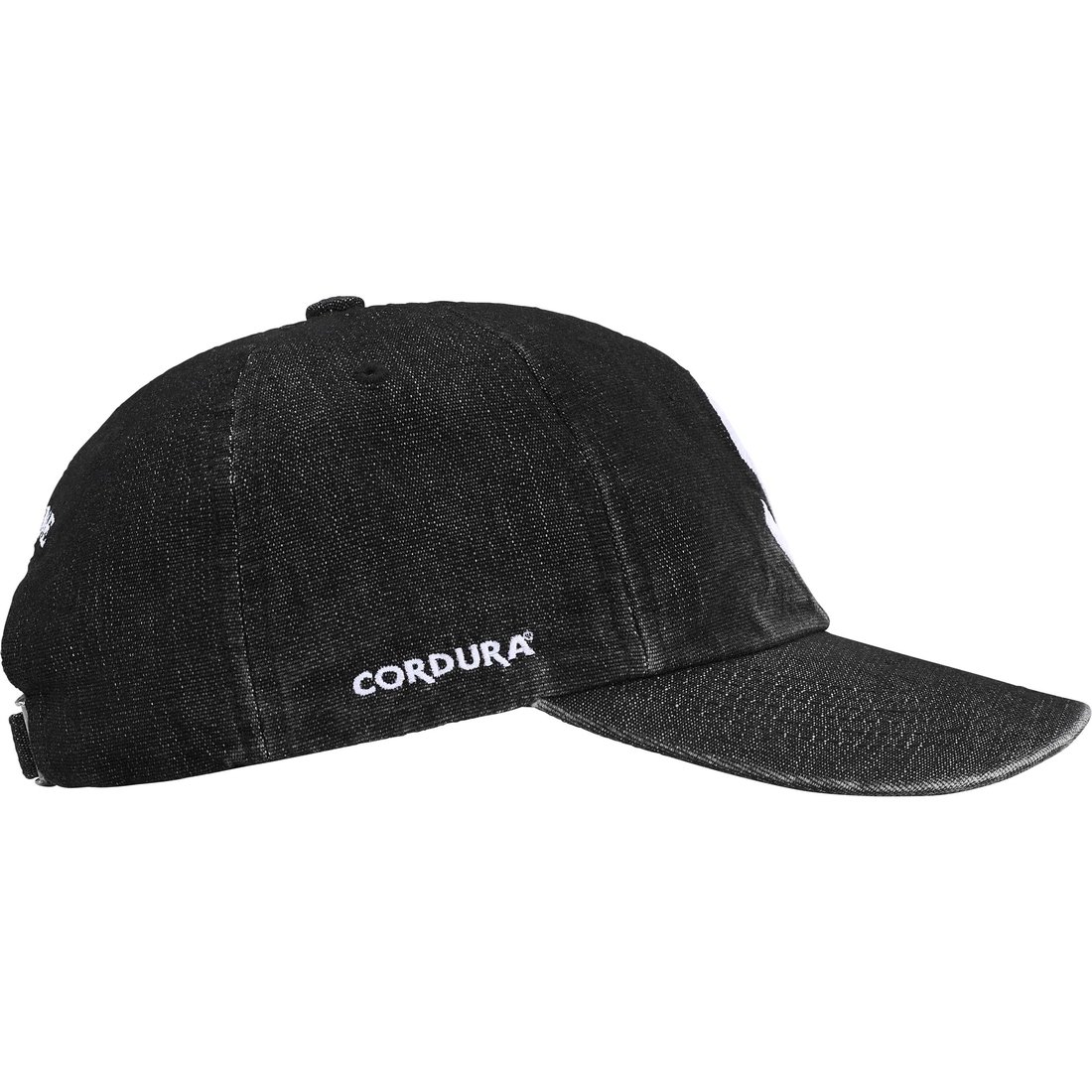 Supreme Cordura Denim S Logo 6-Panel (SS25) - Black - $54