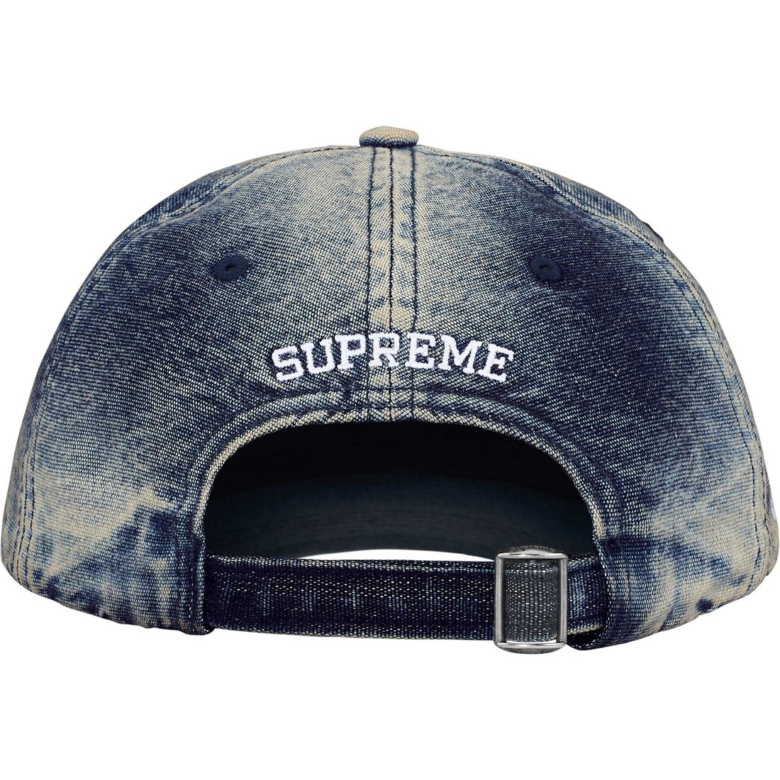 Supreme Cordura Denim S Logo 6-Panel (SS25) - Bleached Indigo - $54
