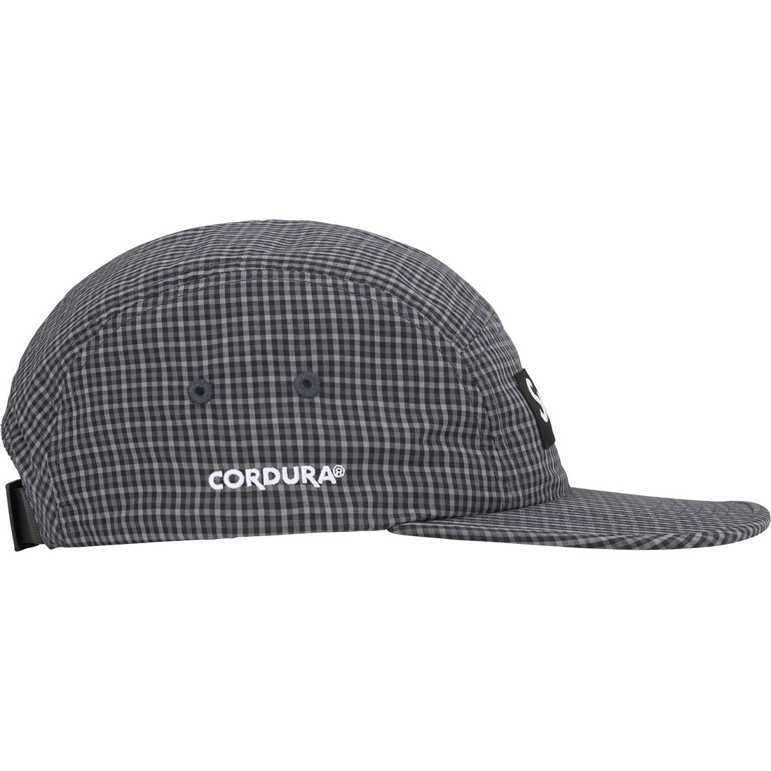 Supreme Cordura Plaid Camp Cap (SS25) - Black - $54