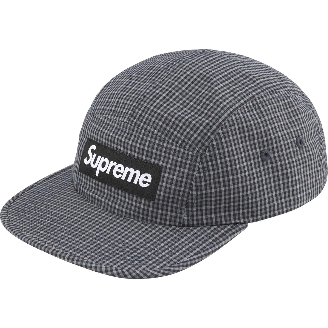 Supreme Cordura Plaid Camp Cap (SS25) - Black - $54