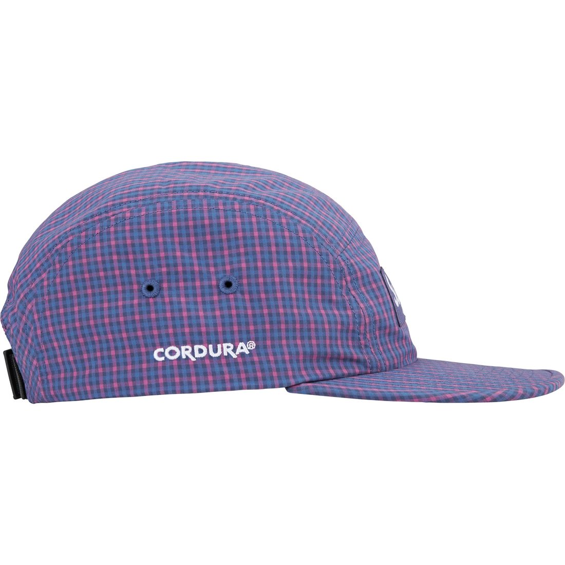 Supreme Cordura Plaid Camp Cap (SS25) - Blue - $54