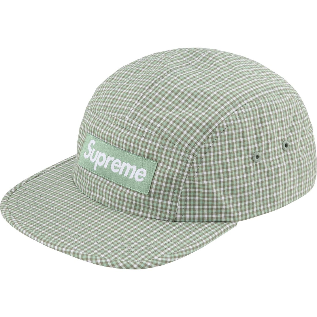 Supreme Cordura Plaid Camp Cap (SS25) - Olive - $54