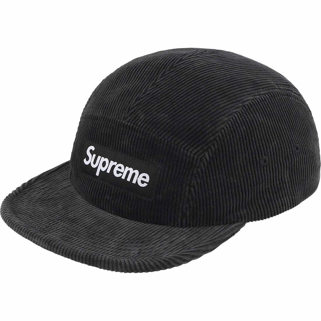 Supreme Corduroy Camp Cap (SS25) - Black - $48