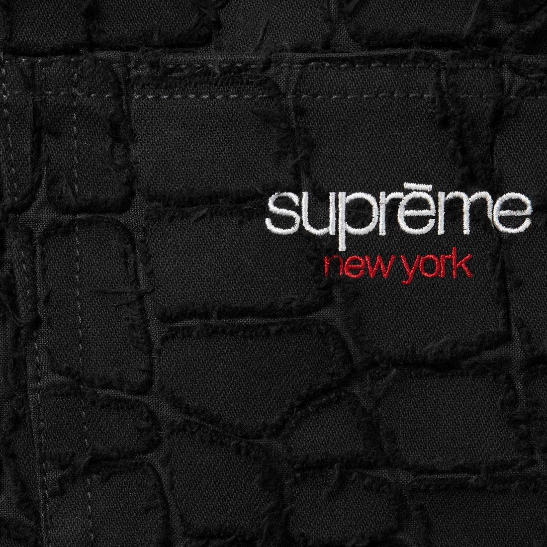 Supreme Frayed Croc Baggy Denim Short (SS25) - Black - $268