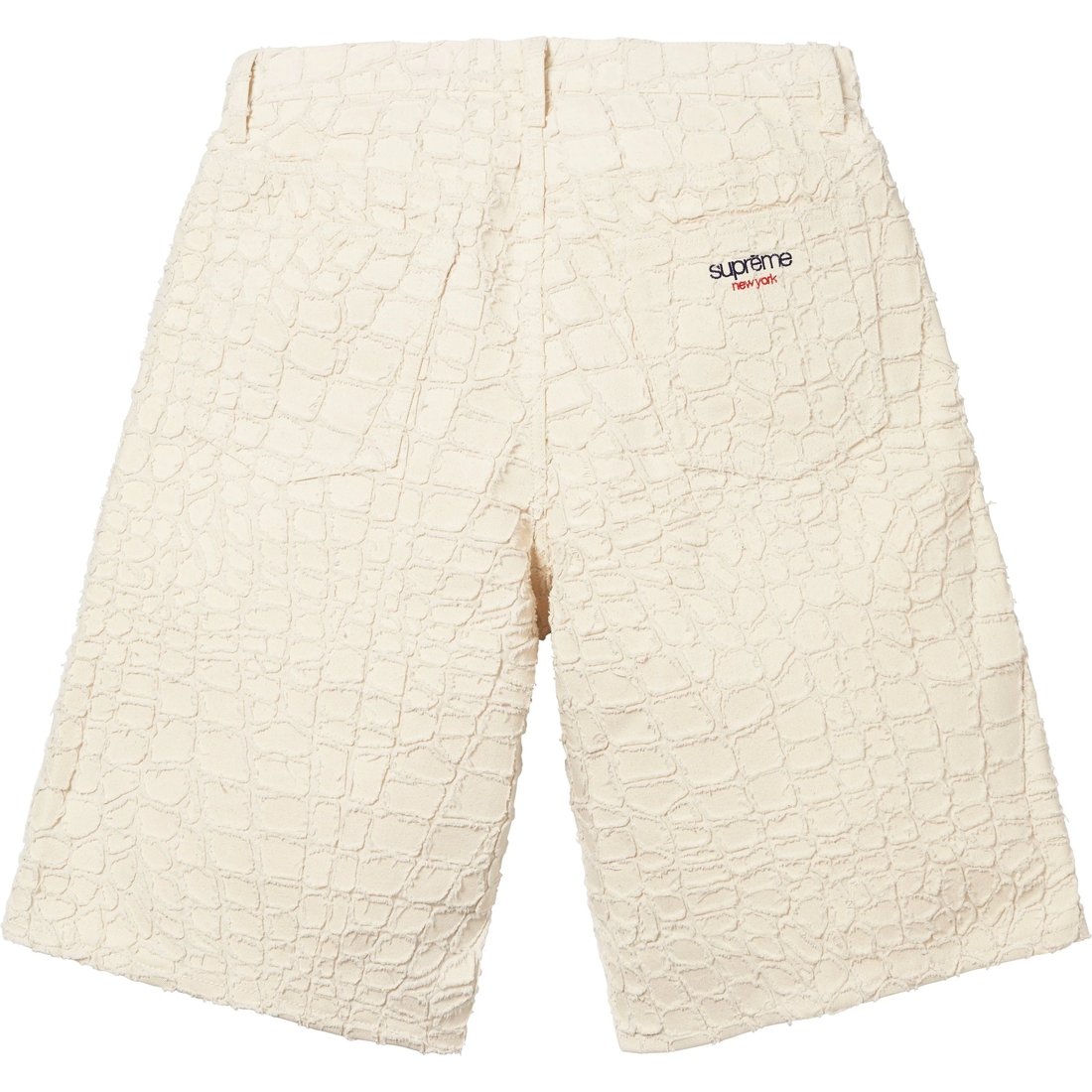 Supreme Frayed Croc Baggy Denim Short (SS25) - Natural - $268