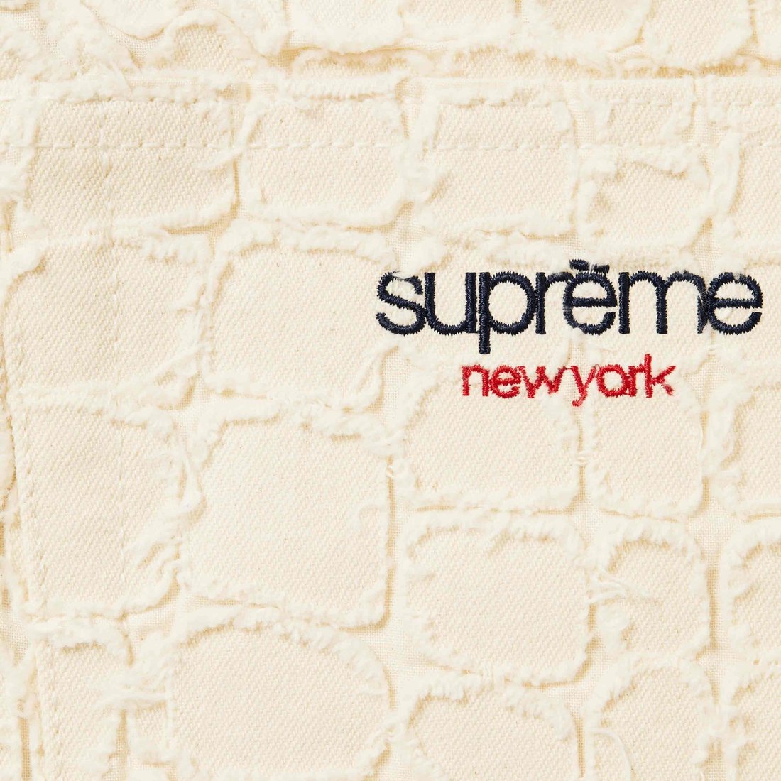 Supreme Frayed Croc Baggy Denim Short (SS25) - Natural - $268