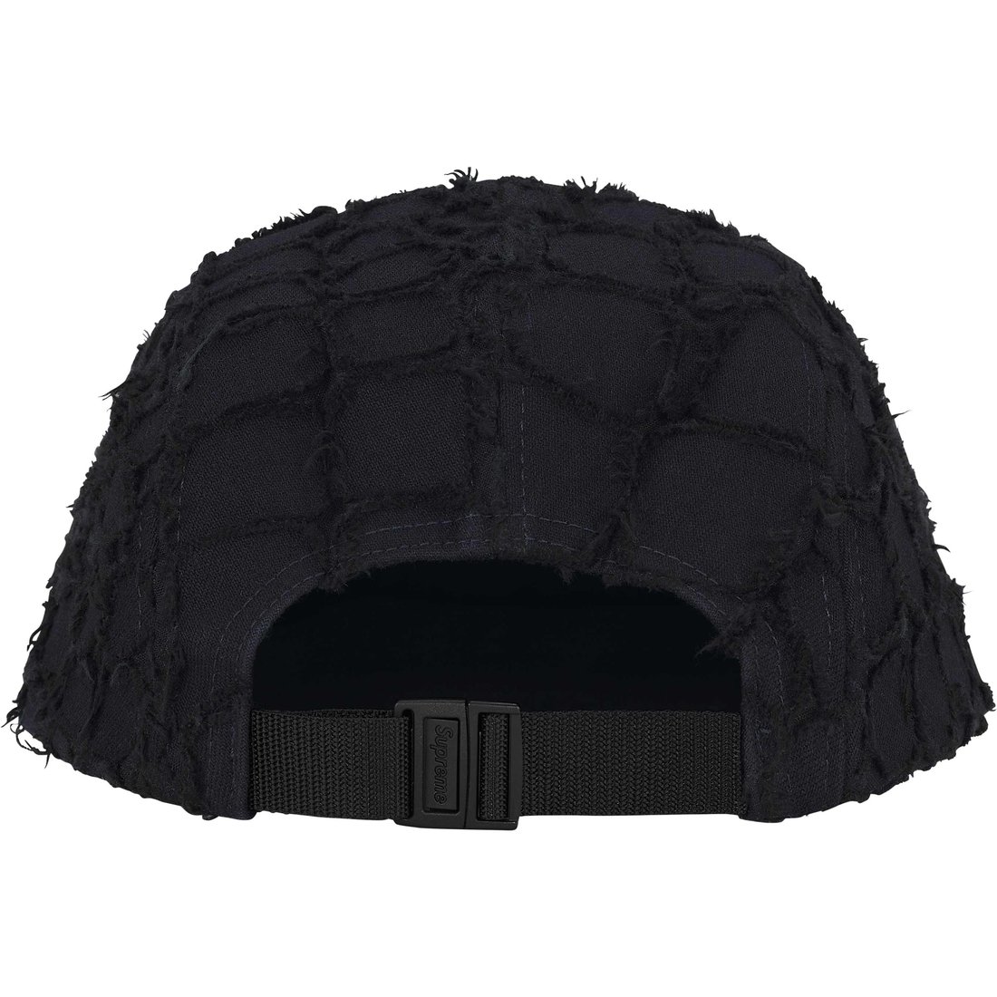 Supreme Frayed Croc Denim Camp Cap (SS25) - Black - $66