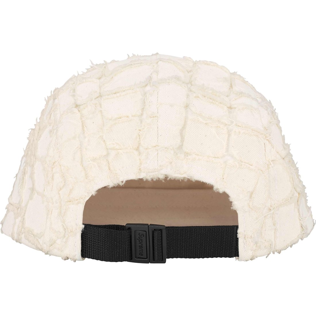 Supreme Frayed Croc Denim Camp Cap (SS25) - Natural - $66