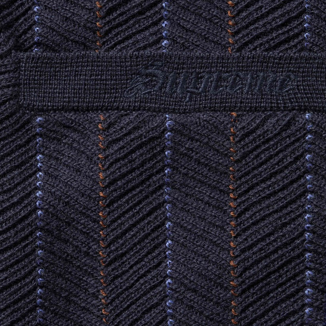 Supreme Herringbone Cardigan (SS25) - Navy - $188