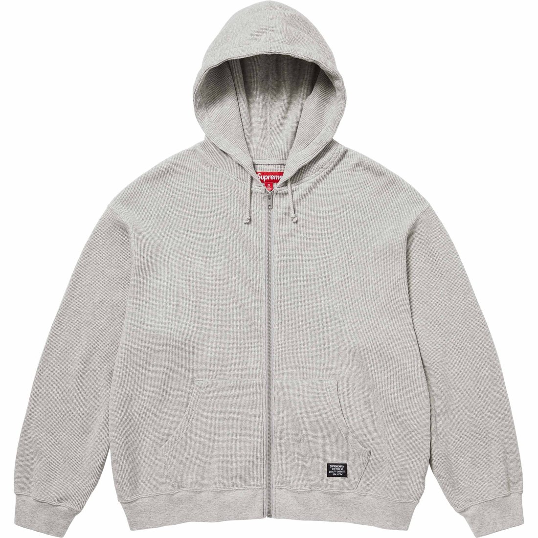 Supreme Hooded Zip Up Thermal (SS25) - Heather Grey - $138