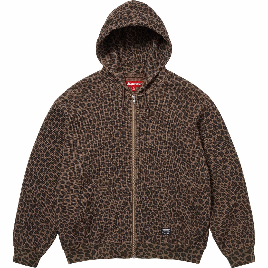 Supreme Hooded Zip Up Thermal (SS25) - Leopard - $138