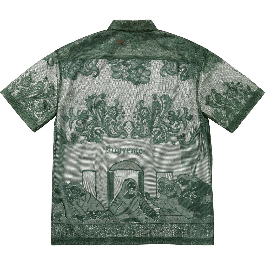 Supreme Last Supper Lace S S Shirt (SS25) - Dark Green - $148