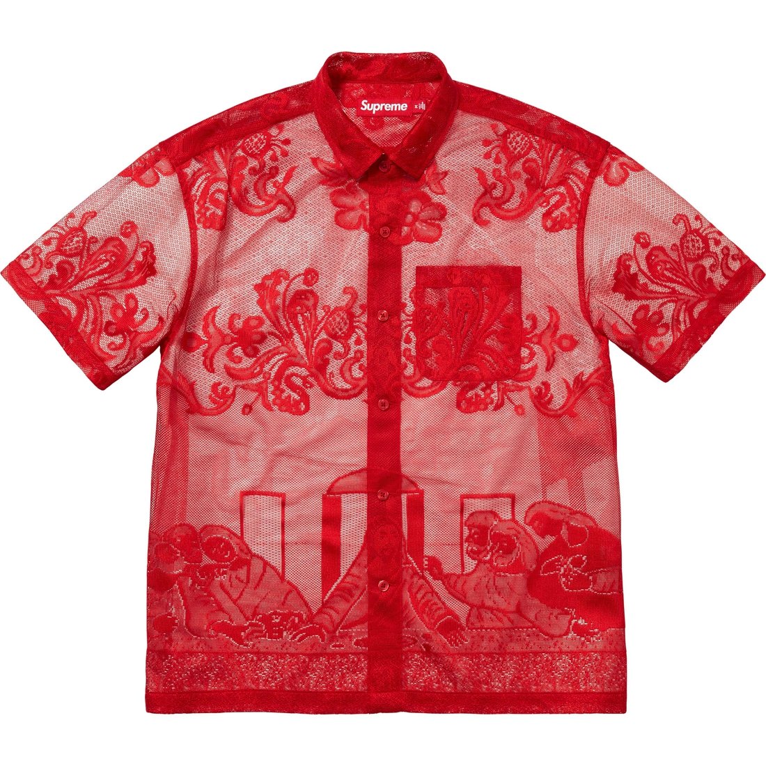 Supreme Last Supper Lace S S Shirt (SS25) - Red - $148
