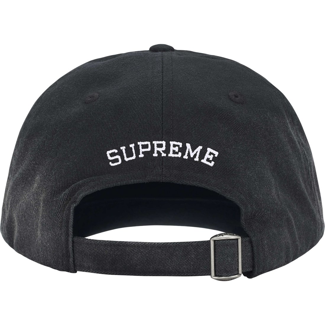 Supreme Leather Appliqué 6-Panel (SS25) - Black - $60