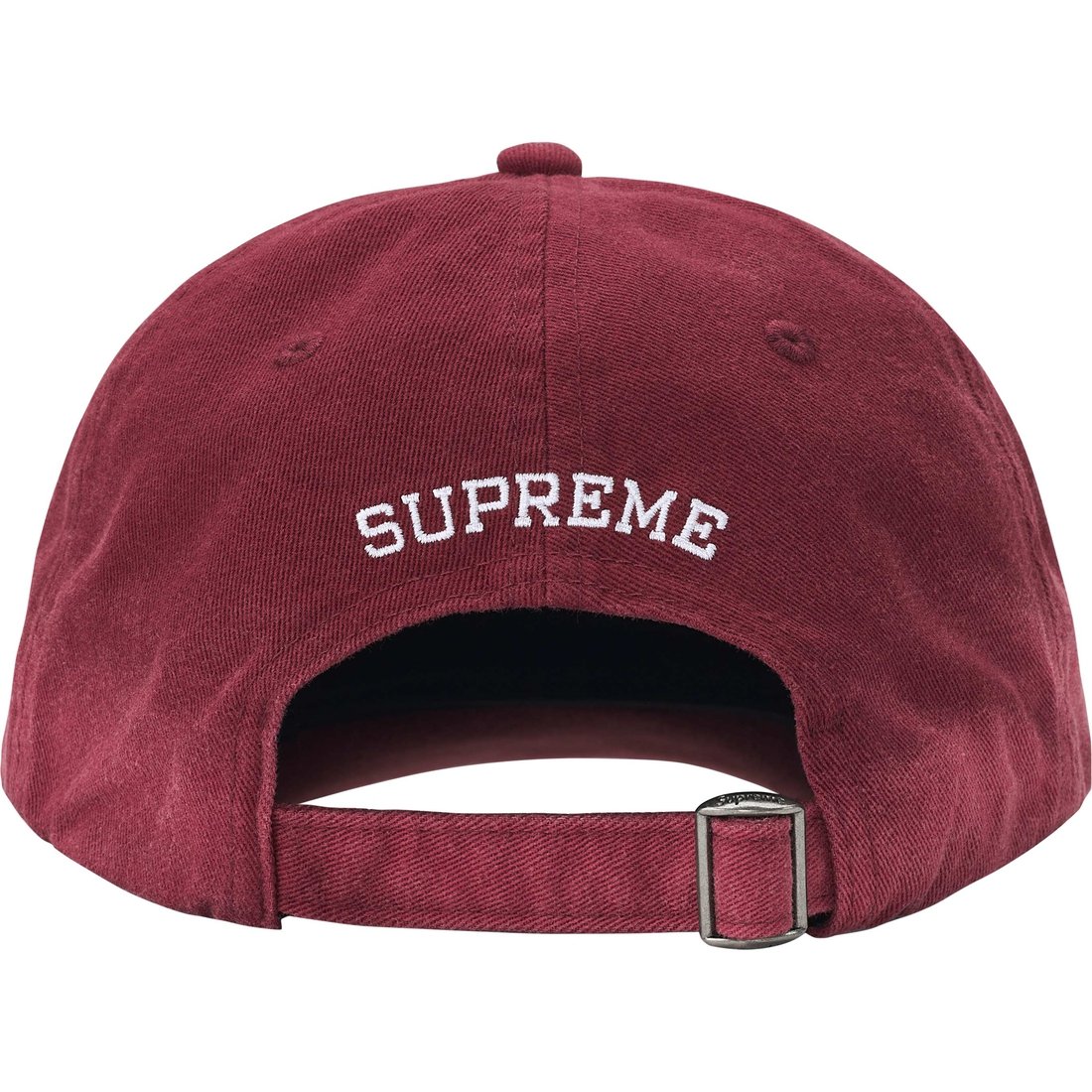 Supreme Leather Appliqué 6-Panel (SS25) - Maroon - $60