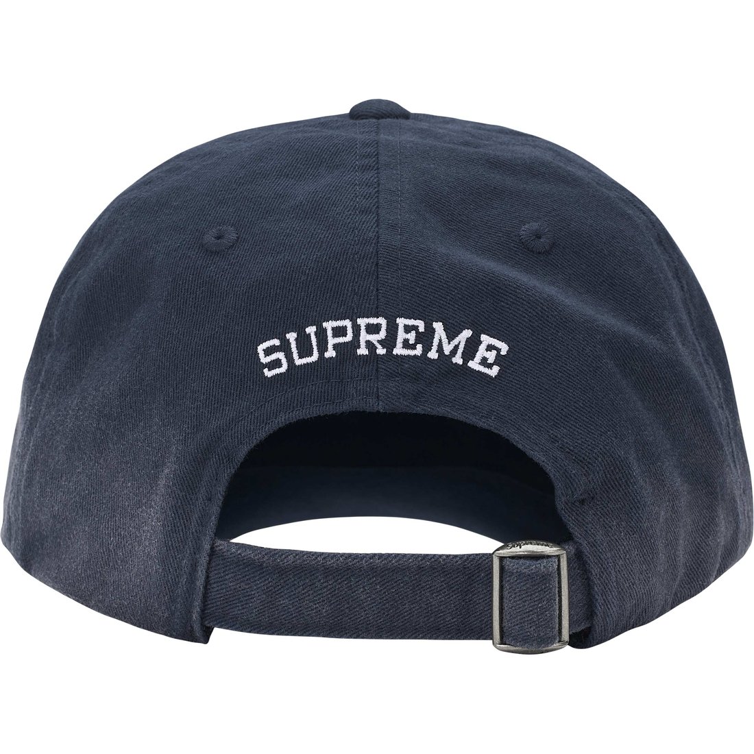 Supreme Leather Appliqué 6-Panel (SS25) - Navy - $60