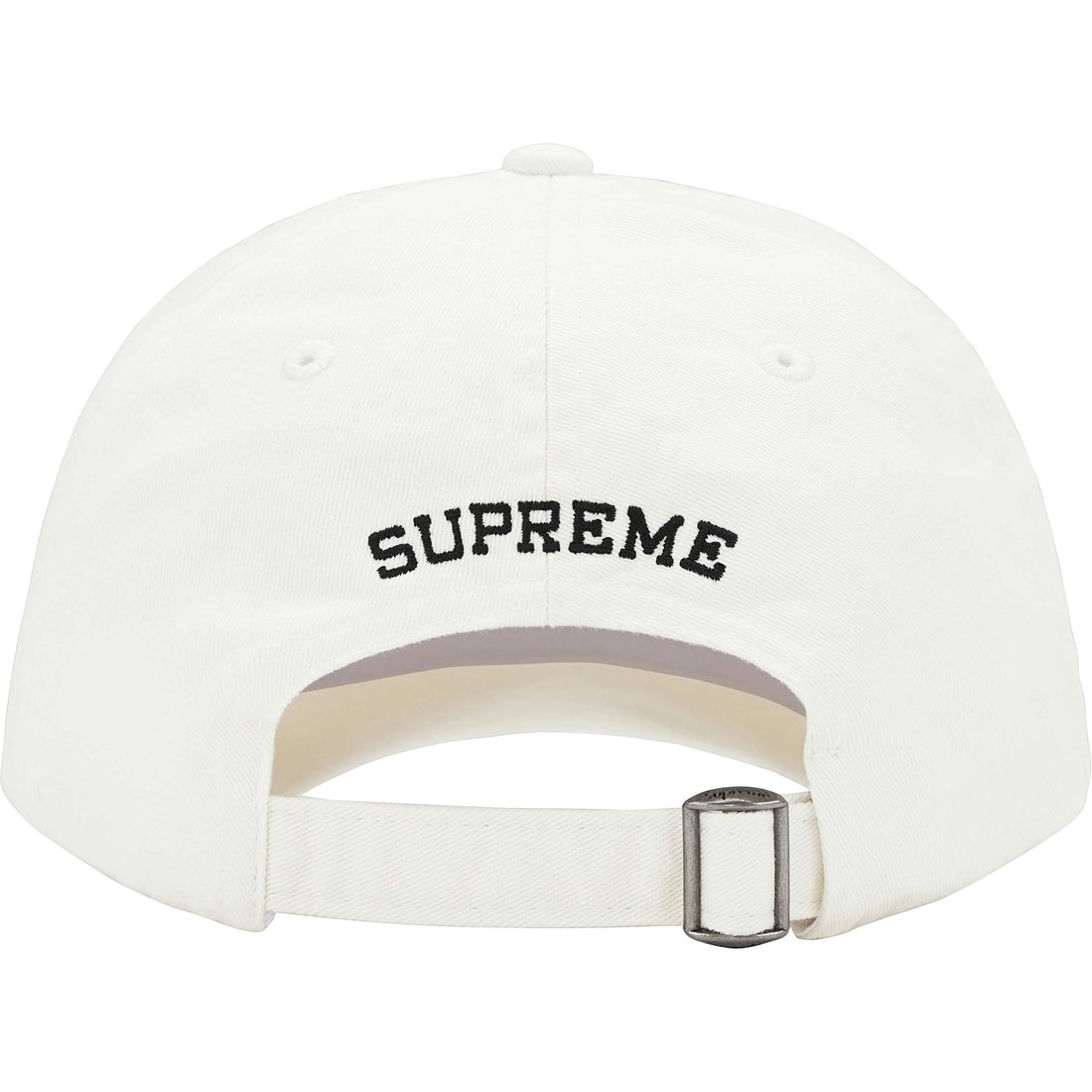 Supreme Leather Appliqué 6-Panel (SS25) - White - $60