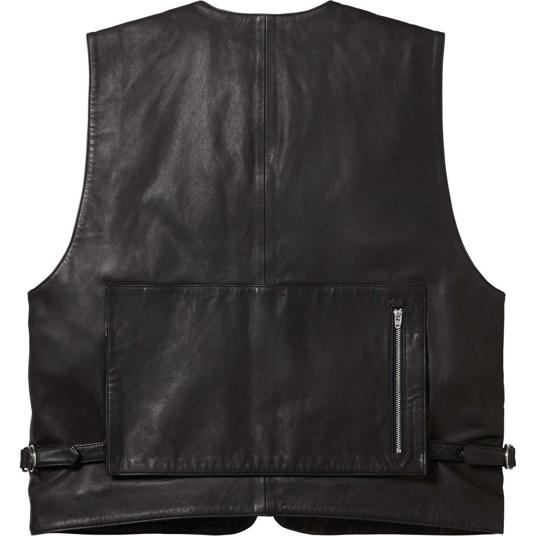 Supreme Leather Cargo Vest (SS25) - Black - $398