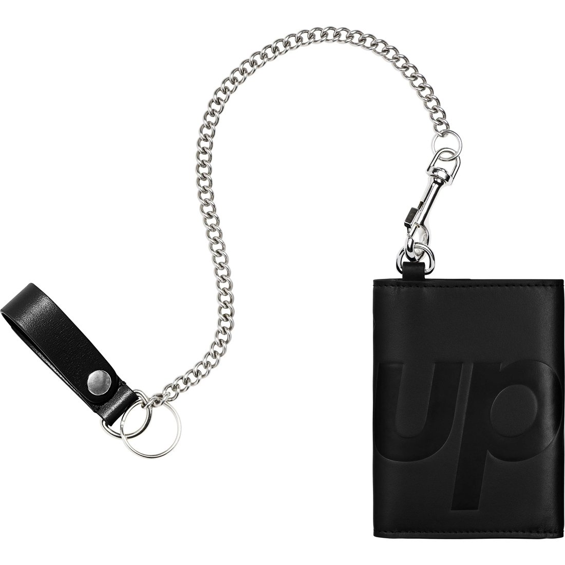 Supreme Leather Chain Wallet (SS25) - Black - $198