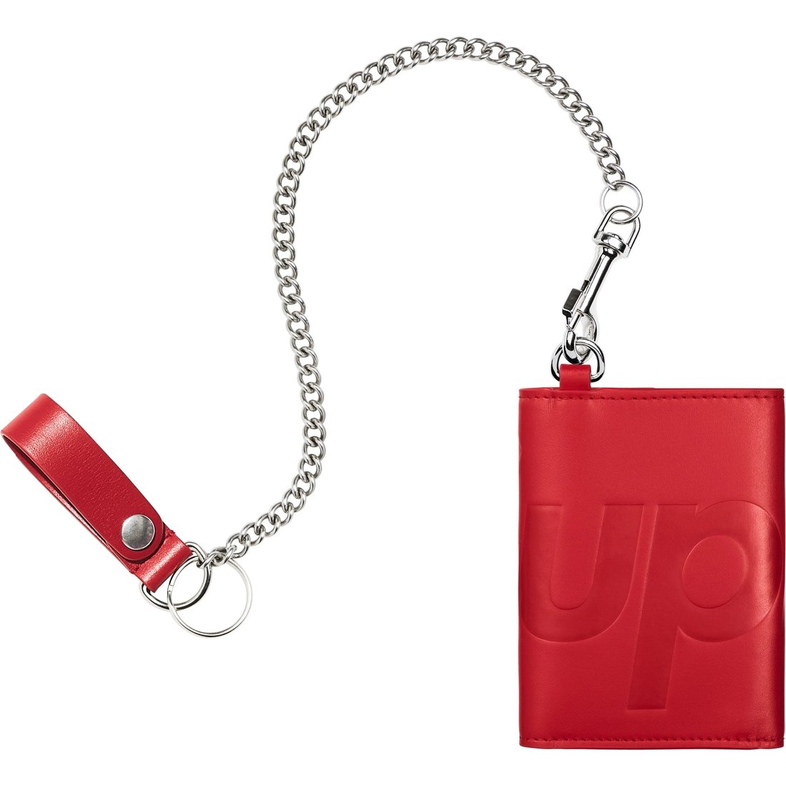 Supreme Leather Chain Wallet (SS25) - Red - $198