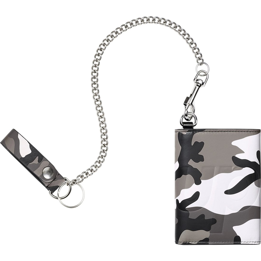 Supreme Leather Chain Wallet (SS25) - Snow Camo - $198