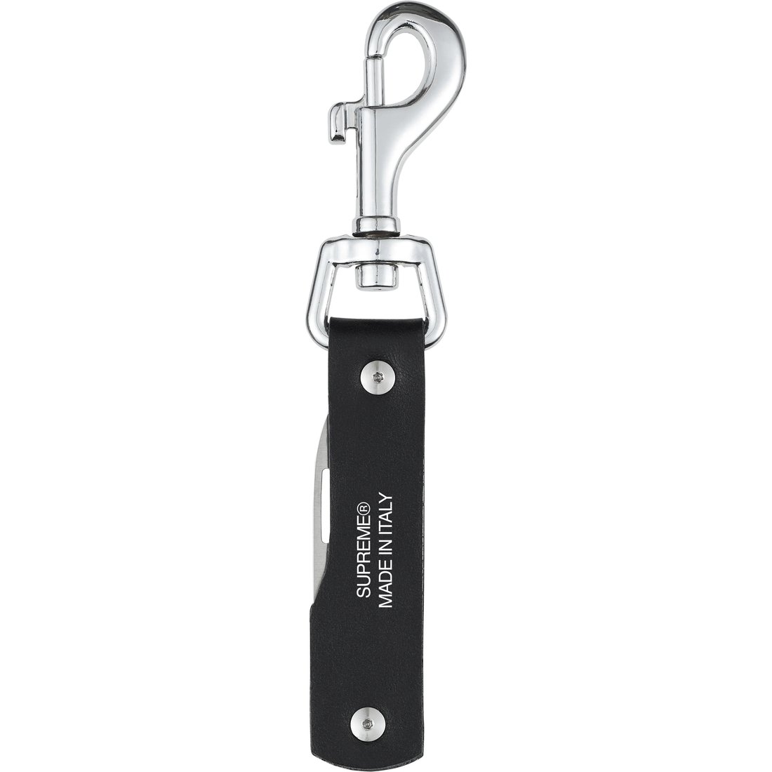 Supreme Leather Clip Knife (SS25) - Black - $138
