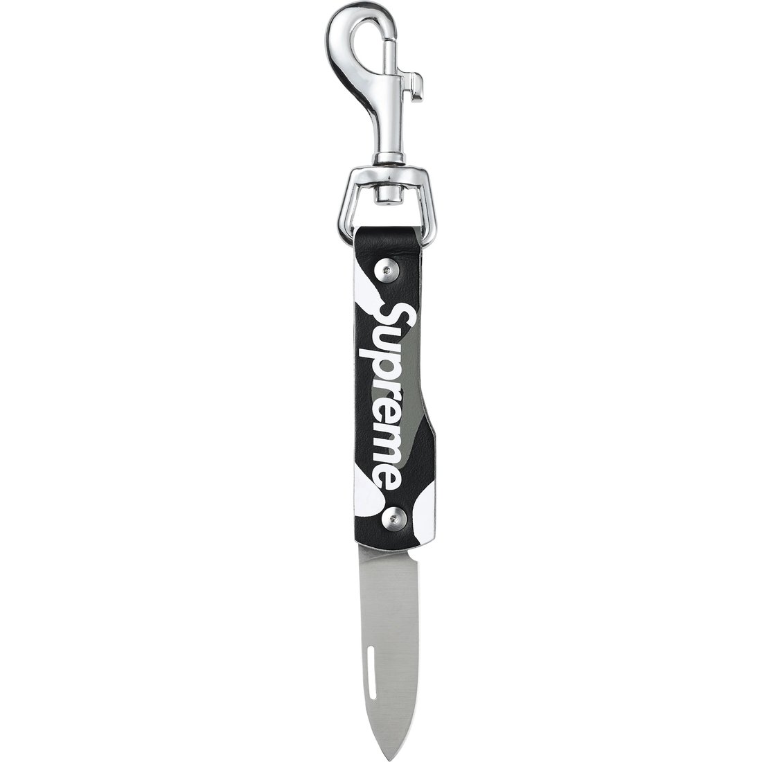 Supreme Leather Clip Knife (SS25) - Snow Camo - $138