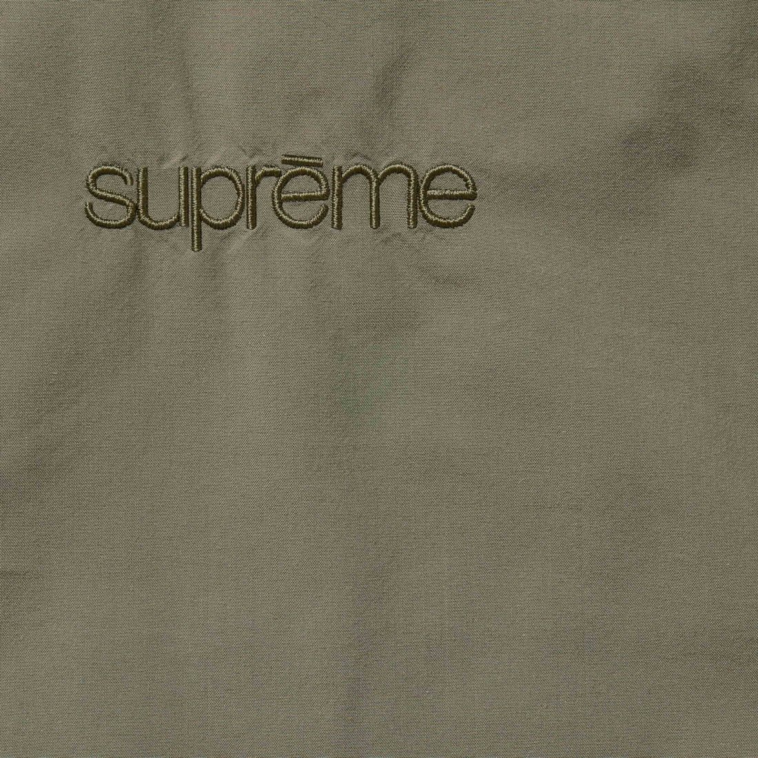 Supreme Leather Collar Utility Jacket (SS25) - Olive - $298