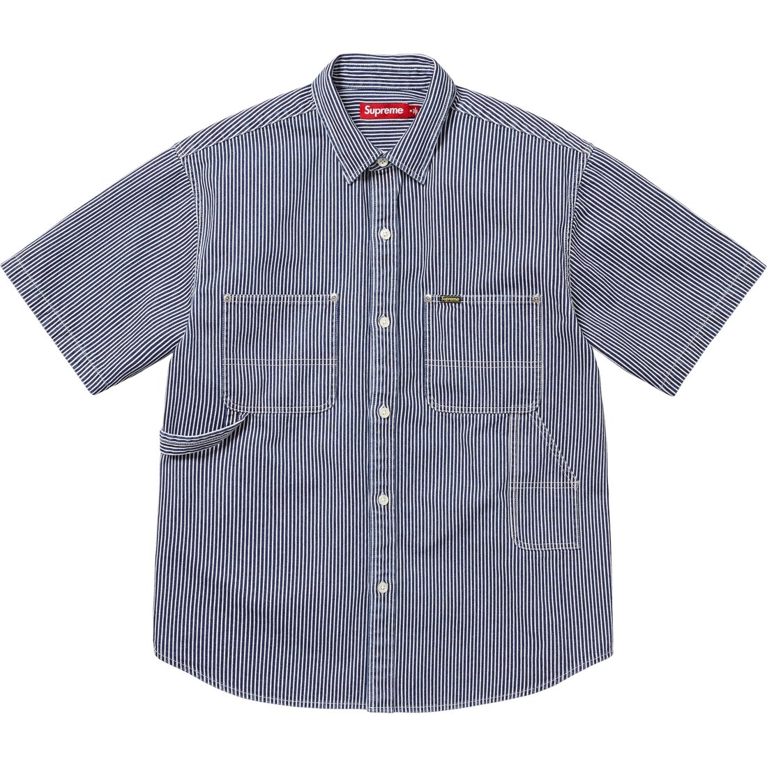 Supreme Loose Fit S S Denim Painter Shirt (SS25) - Stripe - $138