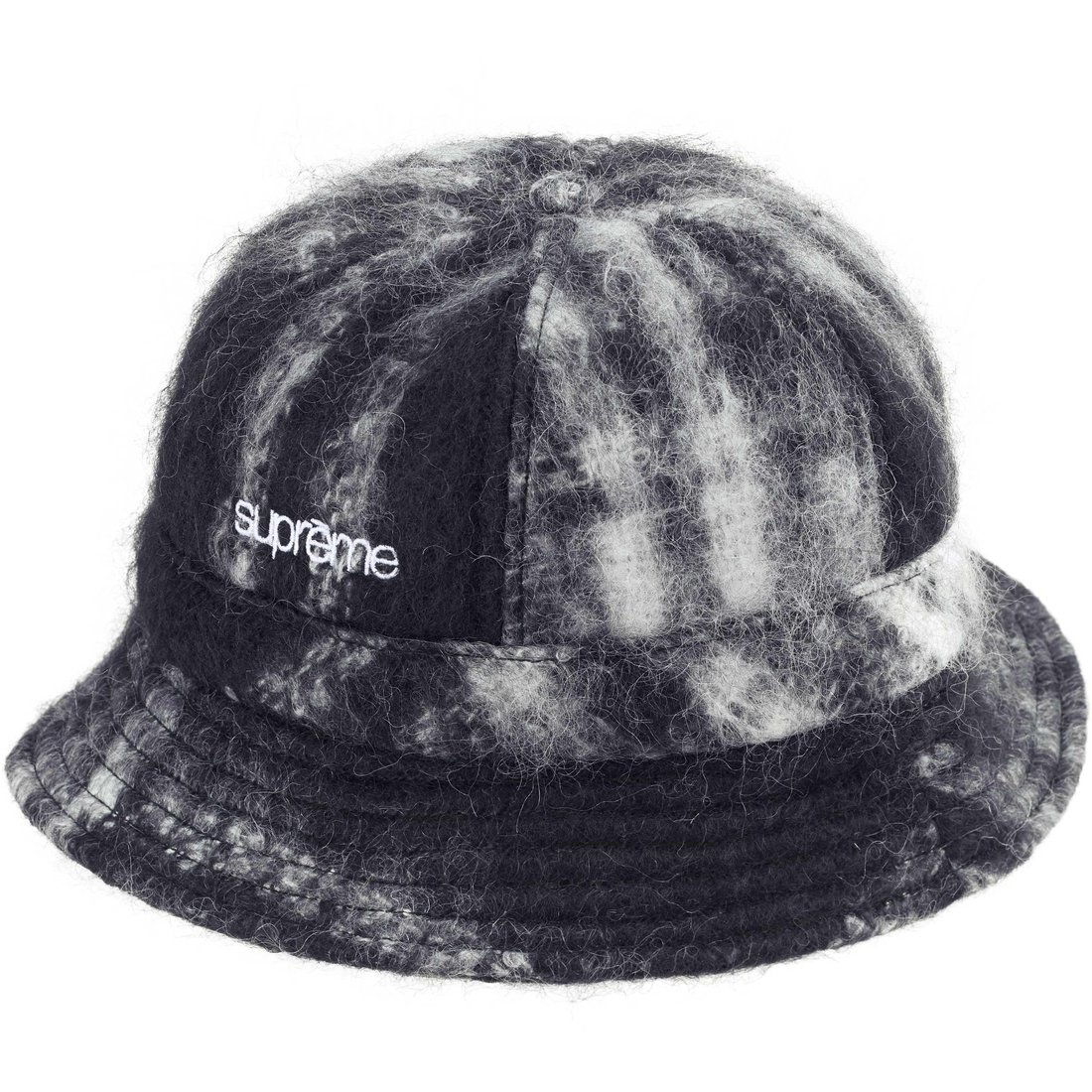 Supreme Mohair Plaid Bell Hat (SS25) - Black - $110