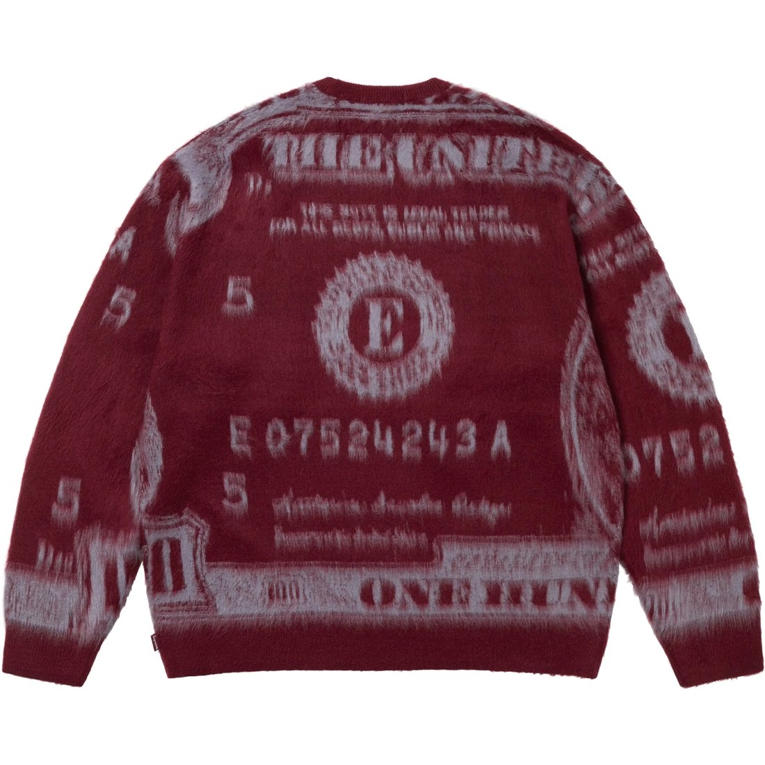 Supreme Money Sweater (SS25) - Burgundy - $158