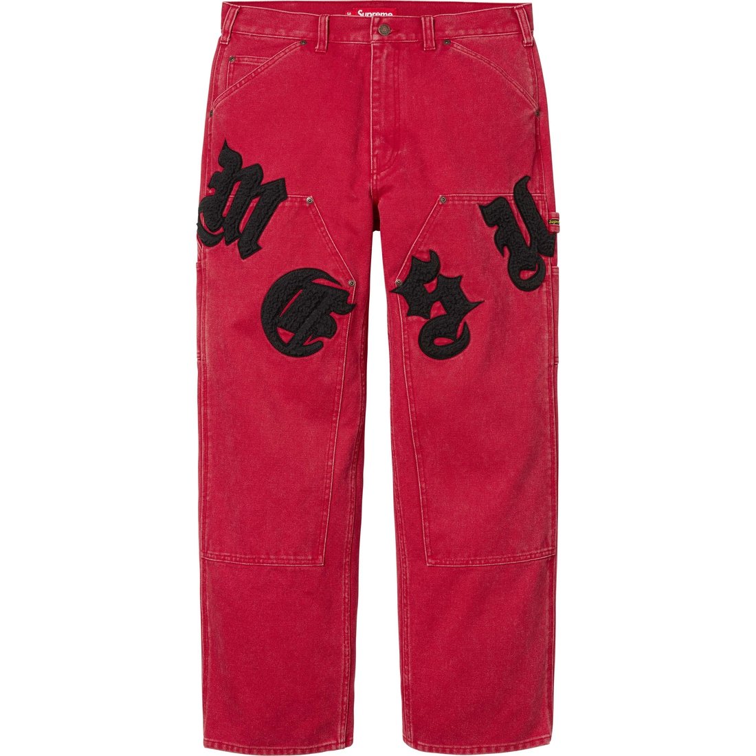 Supreme Old English Canvas Double Knee Painter Pant (SS25) - Red - $198