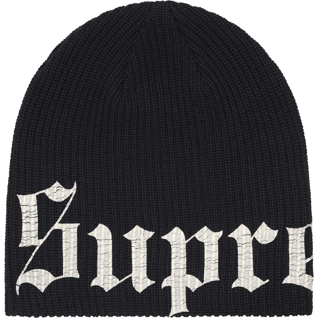 Supreme Old English Printed Beanie (SS25) - Black - $40