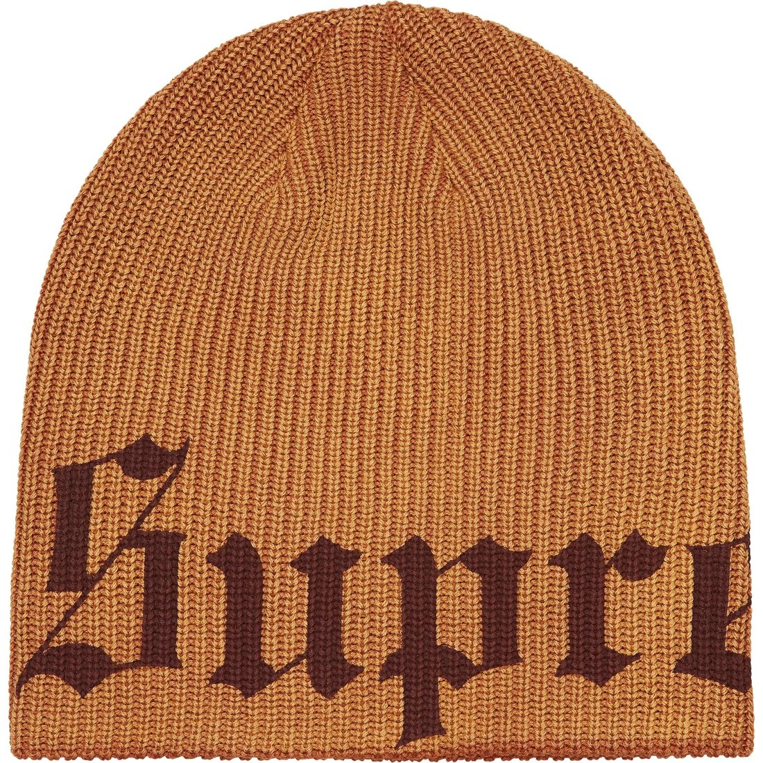 Supreme Old English Printed Beanie (SS25) - Tan - $40
