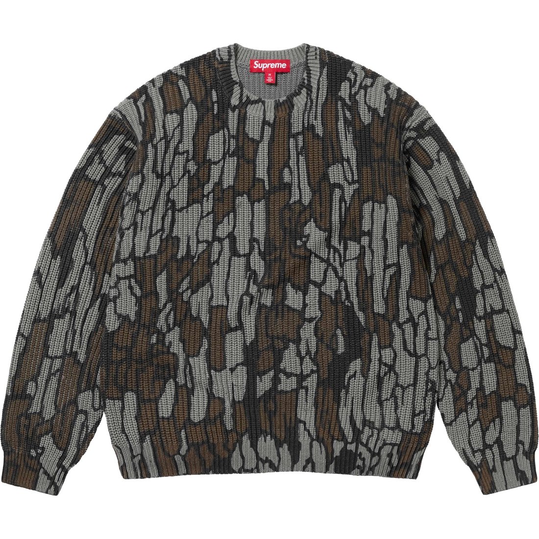 Supreme Old English Printed Sweater (SS25) - Mossy Oak® Trebark® Camo - $158