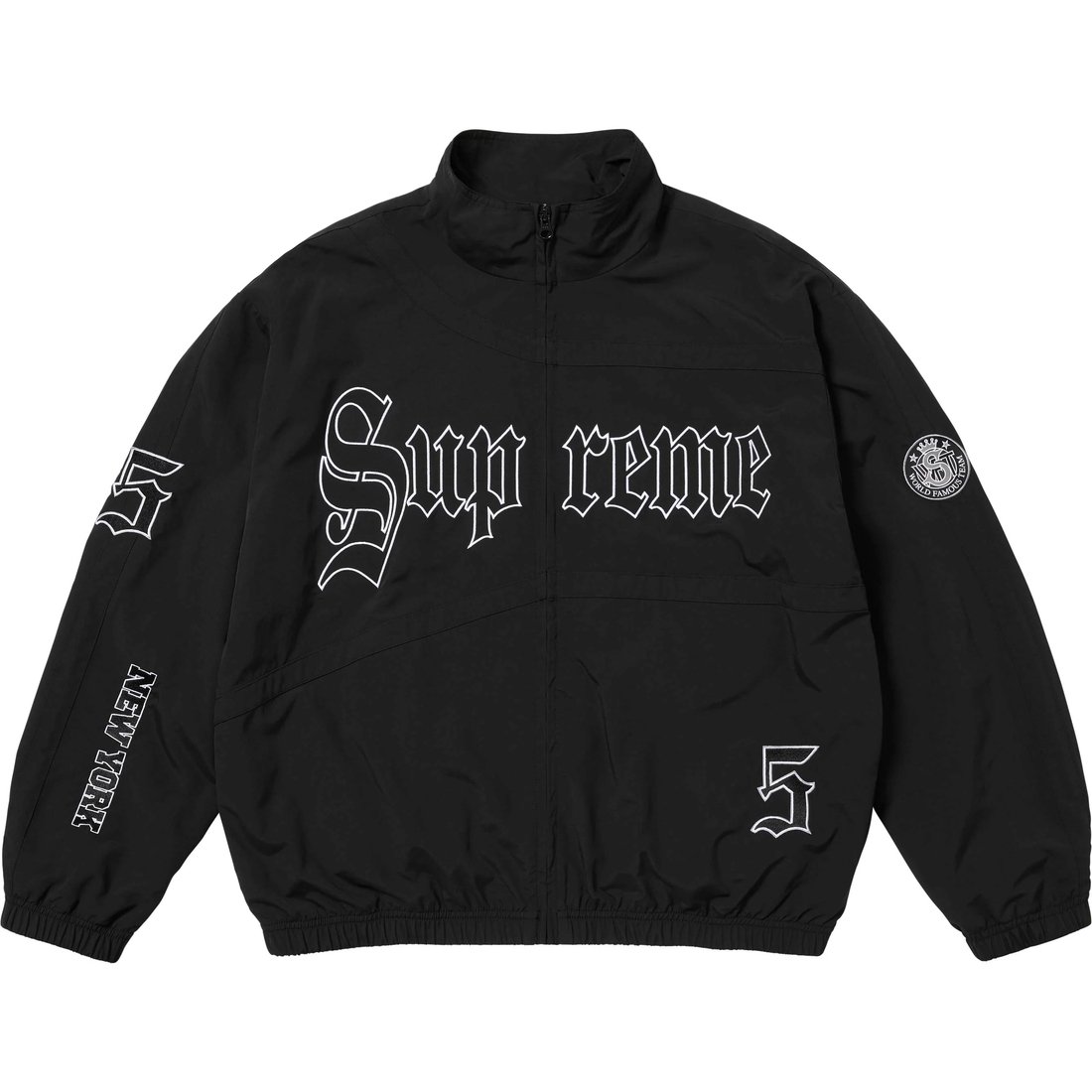 Supreme Old English Track Jacket (SS25) - Black - $178