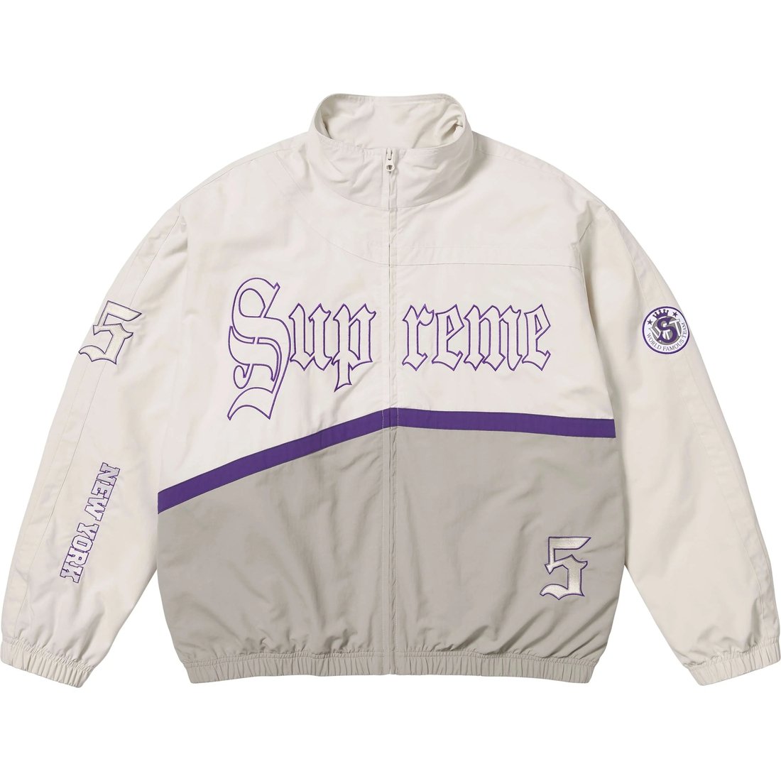 Supreme Old English Track Jacket (SS25) - White - $178