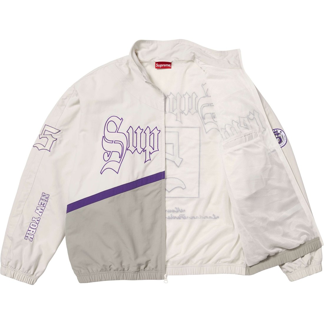 Supreme Old English Track Jacket (SS25) - White - $178