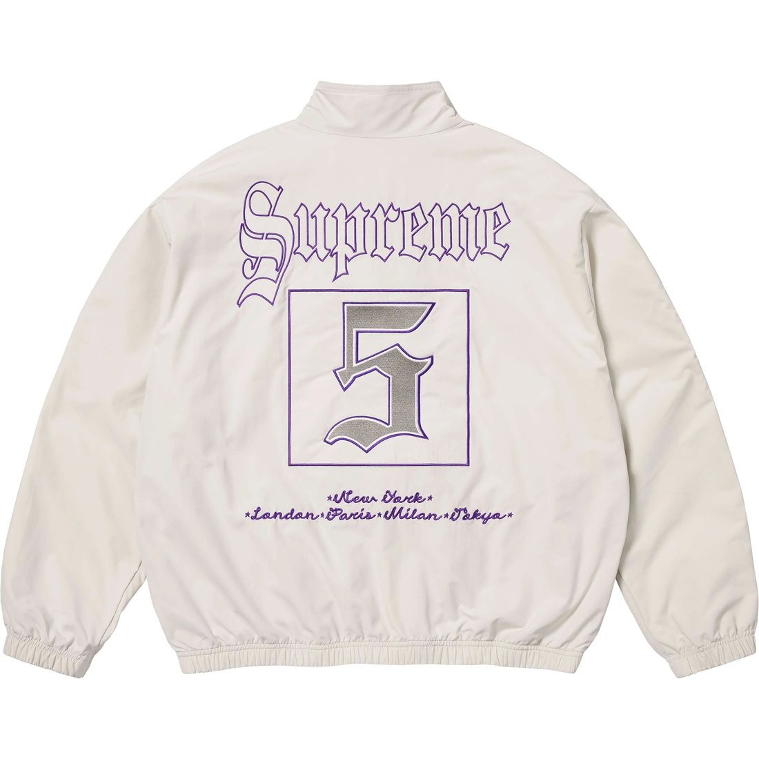 Supreme Old English Track Jacket (SS25) - White - $178