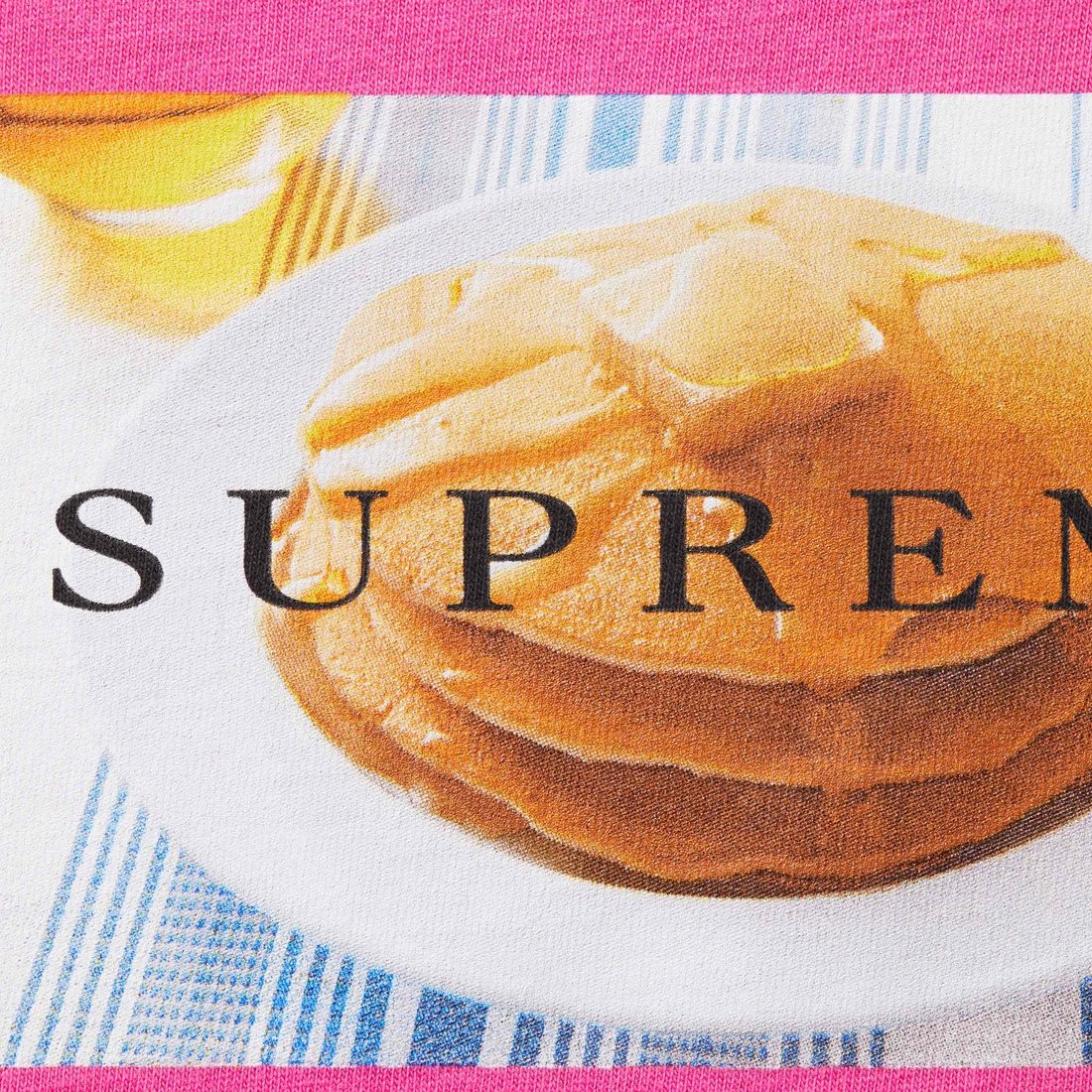 Supreme Pancakes Tee (SS25) - Fuchsia - $40