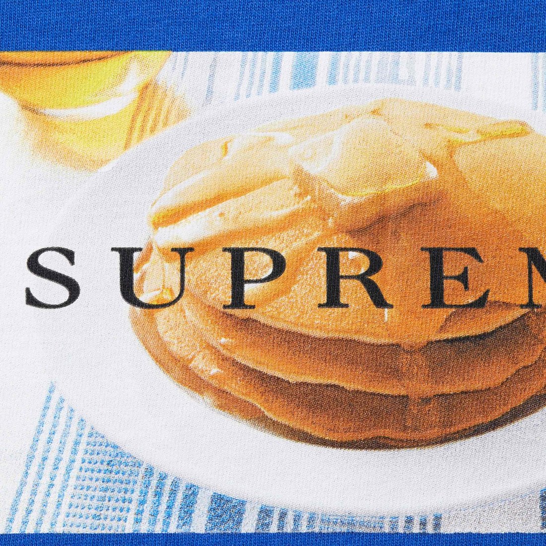 Supreme Pancakes Tee (SS25) - Royal - $40