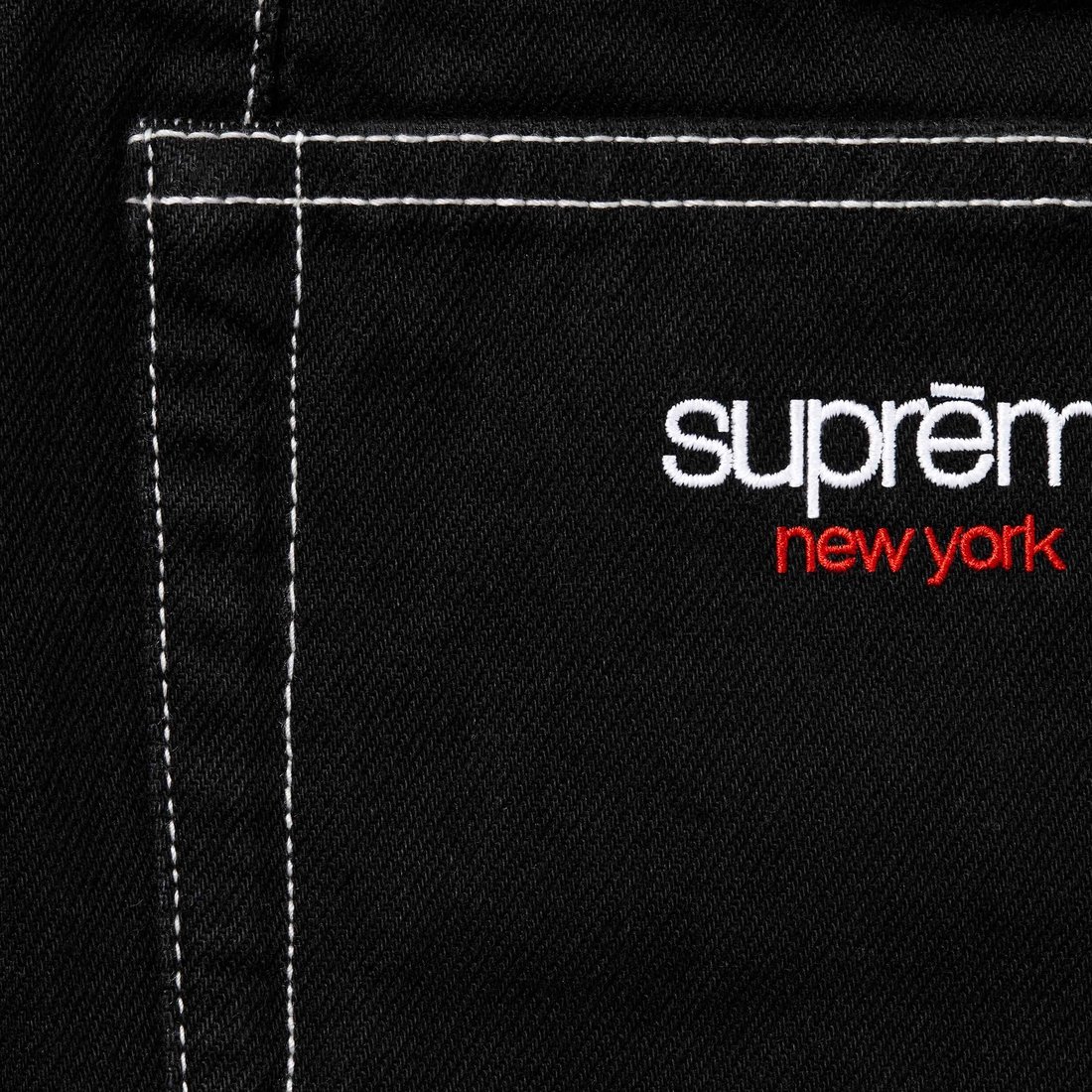 Supreme Paneled Stripe Baggy Jean (SS25) - Black - $198