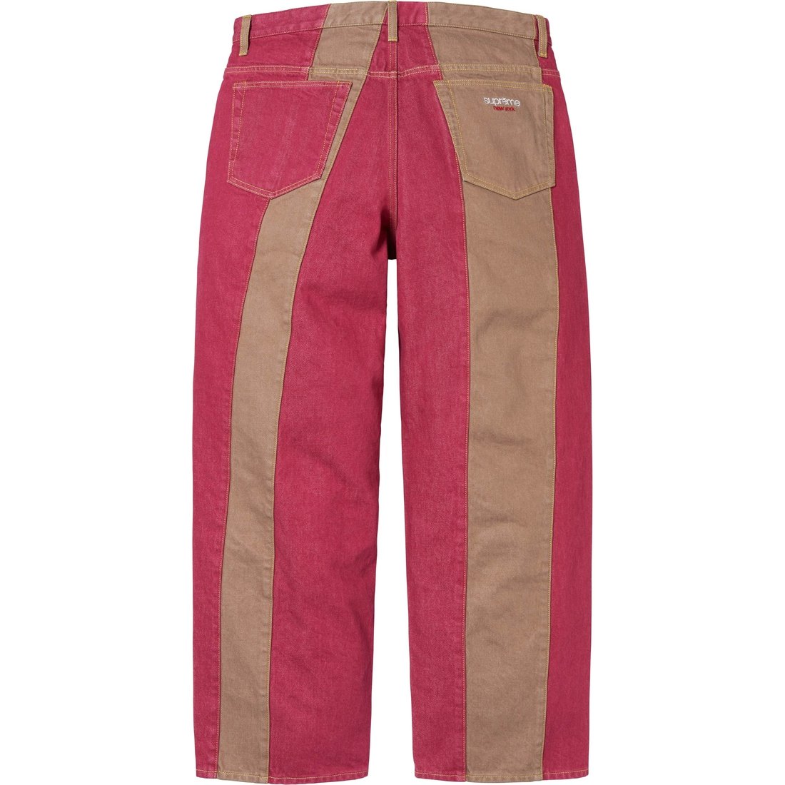 Supreme Paneled Stripe Baggy Jean (SS25) - Red - $198